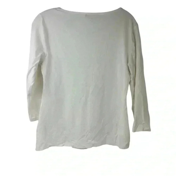 Cable & Gauge Women's M White Long Sleeve Swirl Design Blouse - Picture 6 of 7